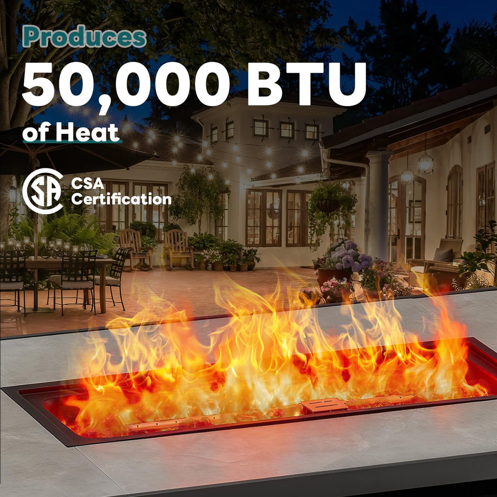 43 Inch Propane Fire Pit Table, 50,000 BTU Outdoor Gas Fire Table