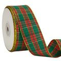 Christmas Gingham Plaid Checkered Ribbon 1.5 Inch Red
