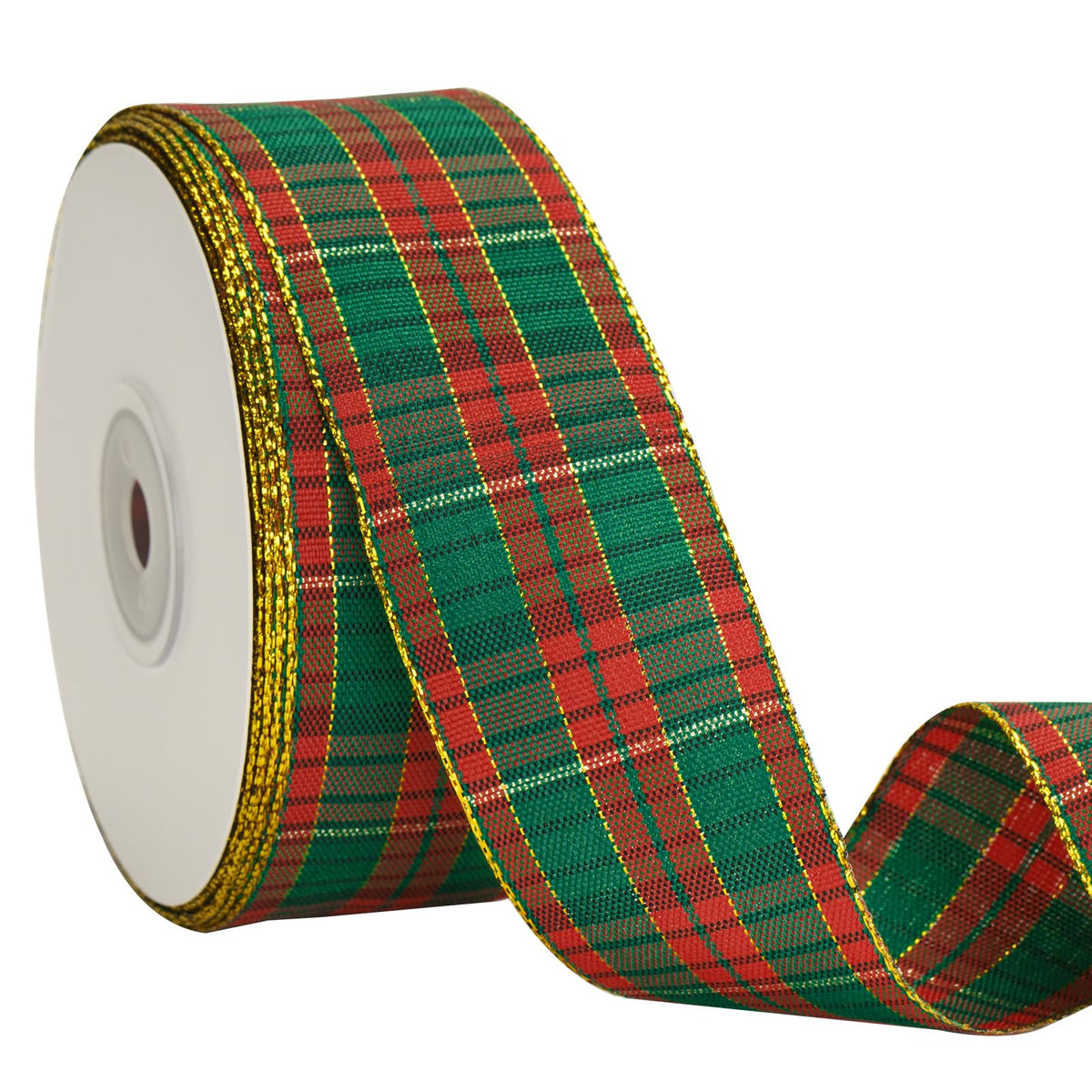 Christmas Gingham Plaid Checkered Ribbon 1.5 Inch Red