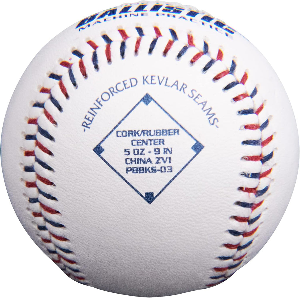 Ballistic Leather Pitching Machine Baseballs | Durable Leather Construction for Consistent Performance, 12-Pack