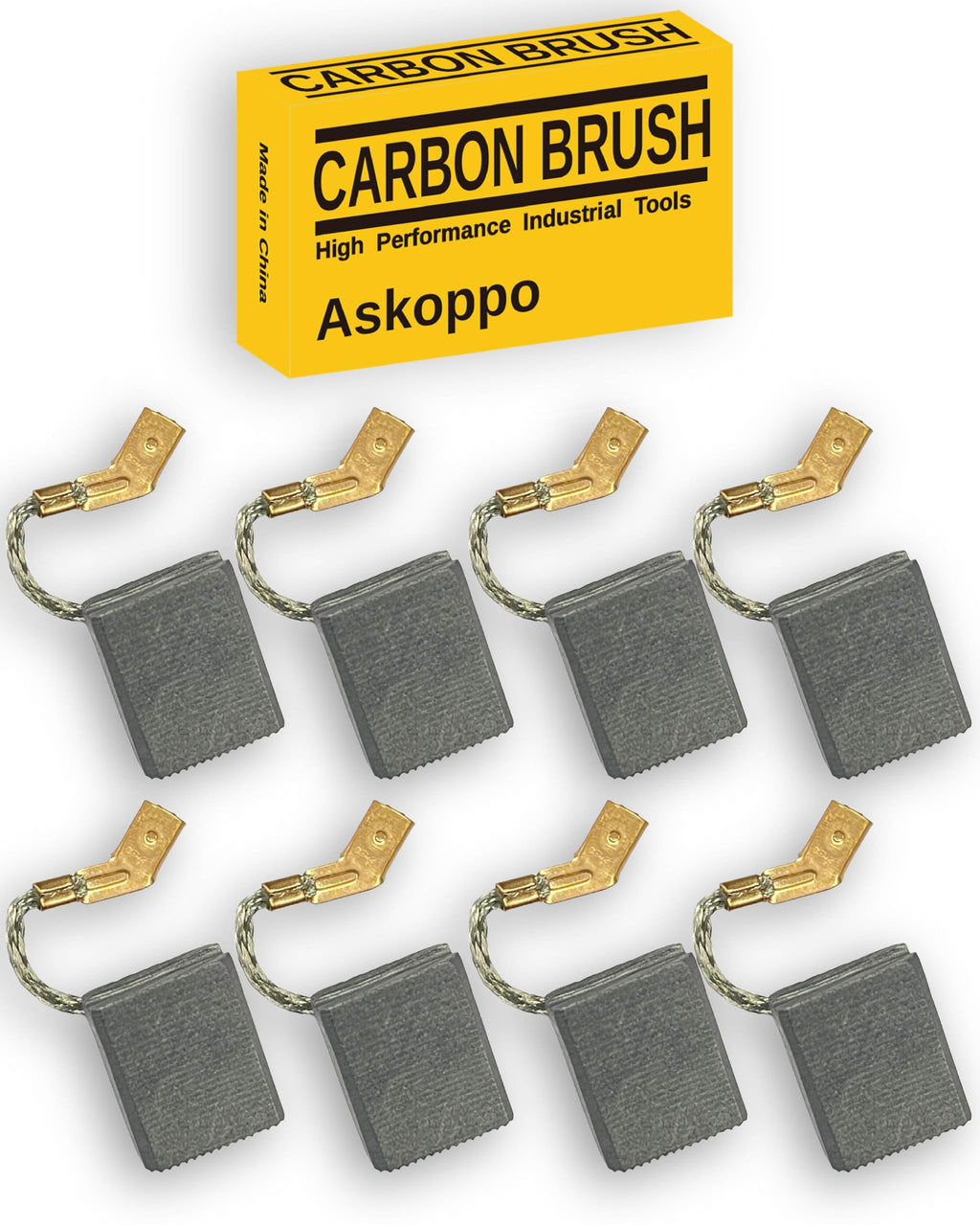 N257540 (8-Pack) Heavy Duty Carbon Brushes, Carbones para DeWALT DWE402 DWE4214 Angle Grinder Replacement, High Conductivity, Askoppo