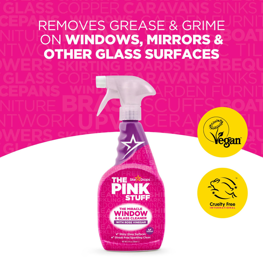 The Pink Stuff Miracle Window & Glass Cleaner, 25 Fl Oz 3Pk