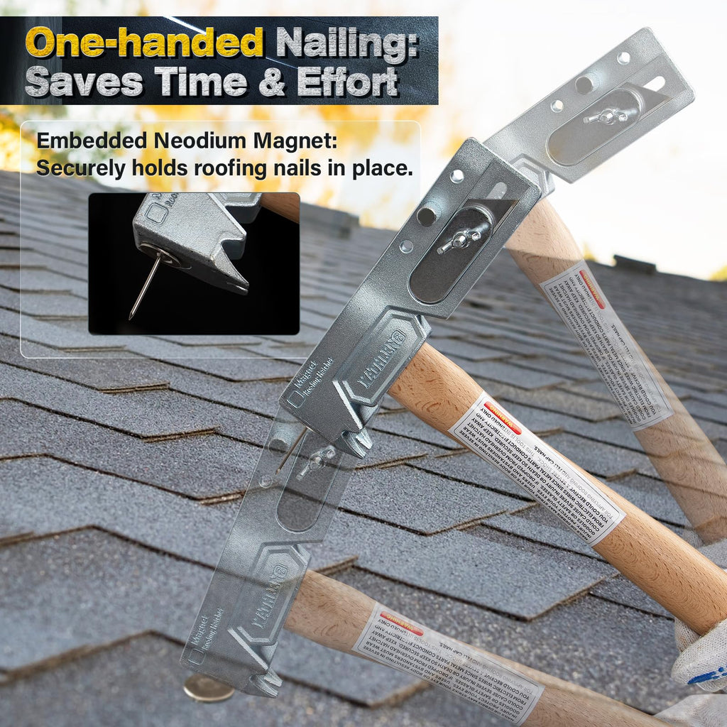 Magnetic Roofing Hatchet – Multi-Function Hammer for Roof Repair with Strong Magnet, Sliding Gauge, Built-in Utility