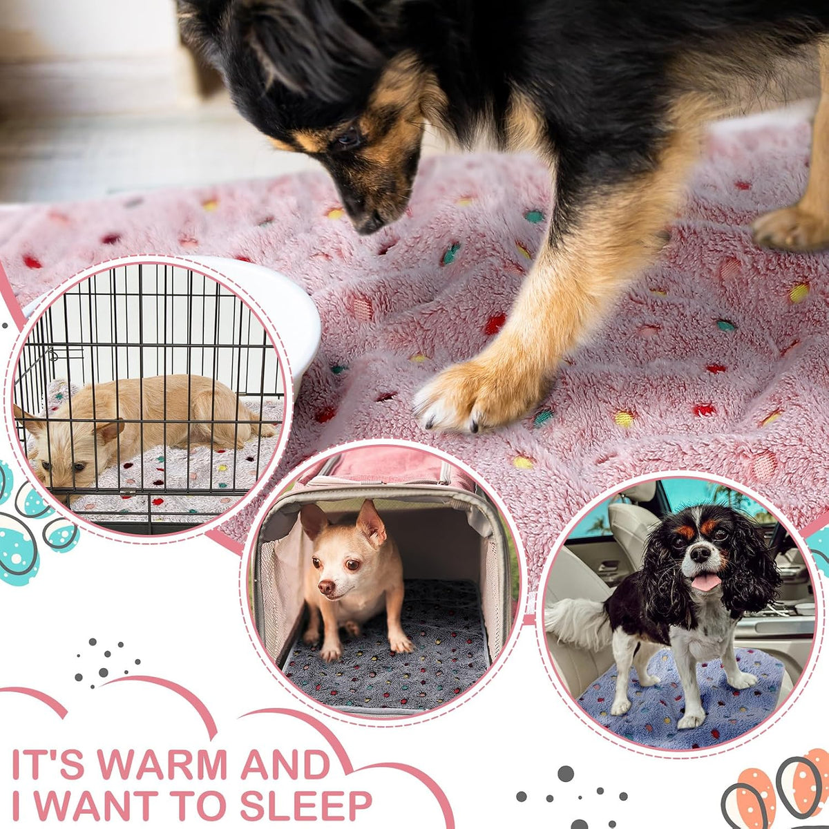 8 Pcs Guinea Pig Fleece Cage Liners, Dot, 47 x 24 Inch