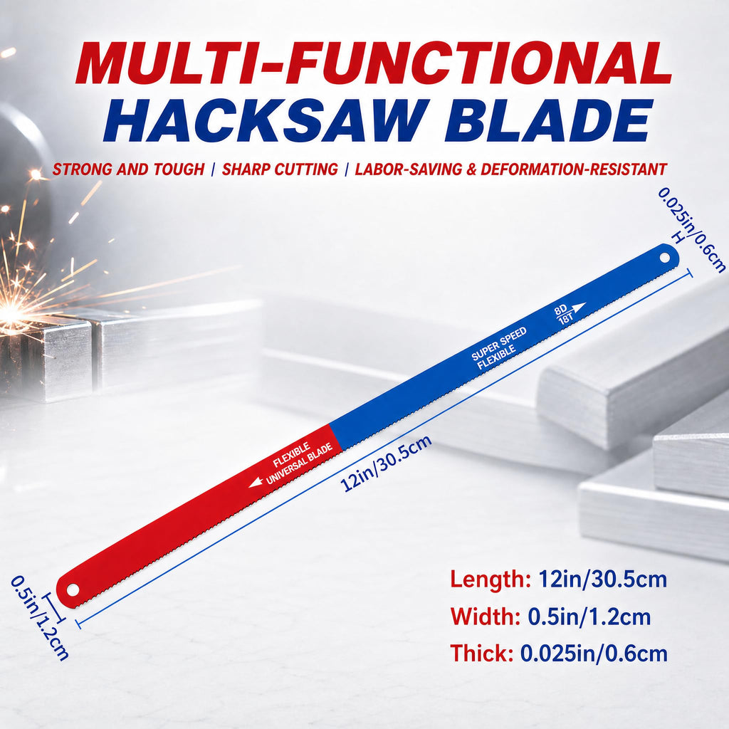 12" Hacksaw Replacement Blades, 24 TPI, Pack of 12