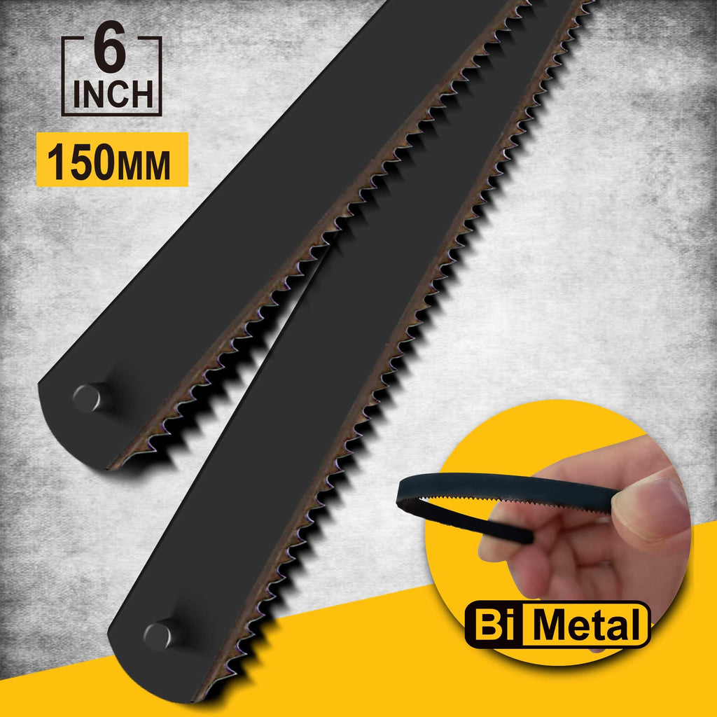 Hanpex 6 in. Mini Hacksaw Set - 150mm Extra Fine Cut Hack Saw Sets and 3pcs Extra Bi-Metal Blades for Wood and Metal