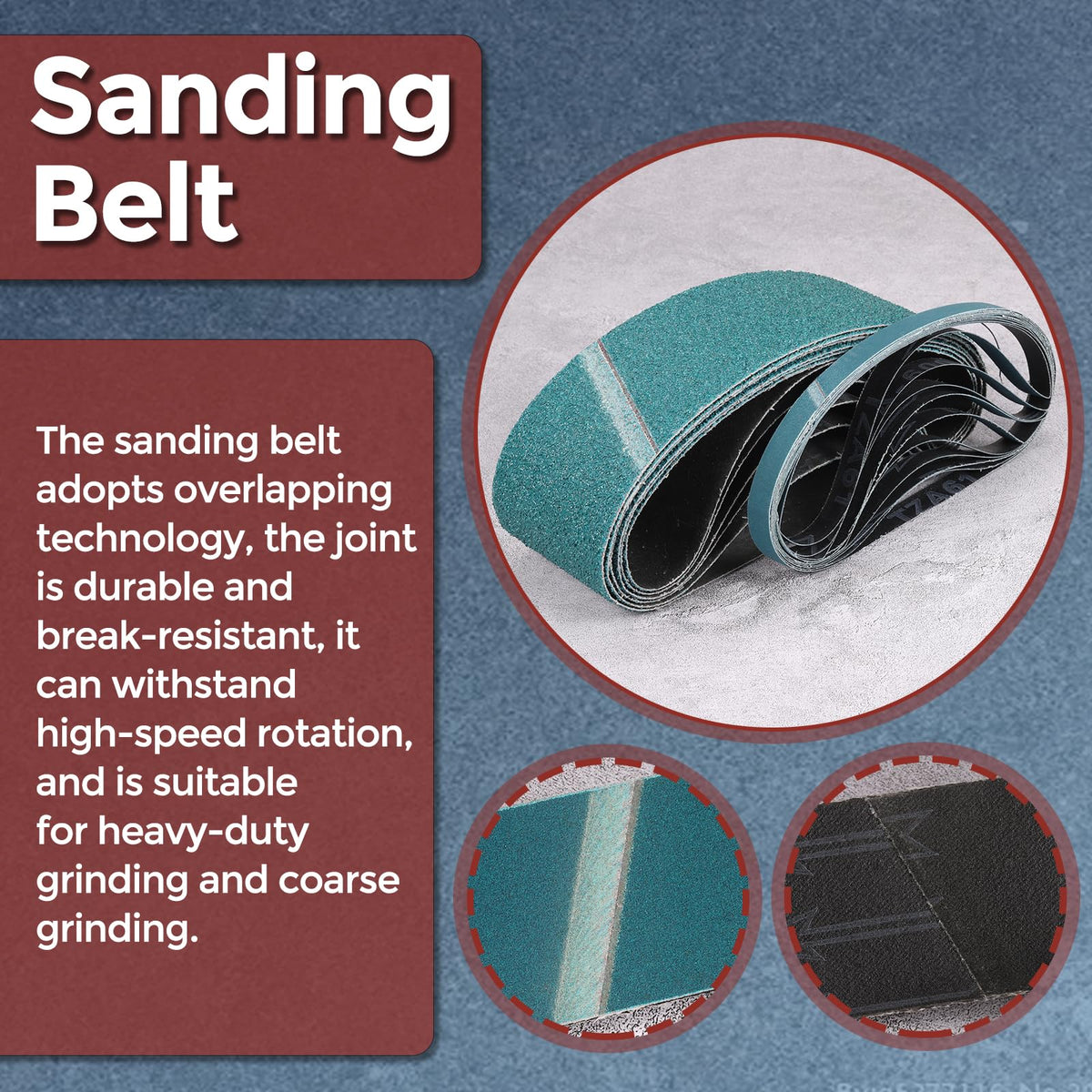 Kozelo 2 Pcs Sanding Belt 6 x 48 Inch 80 Grit Zirconia