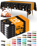 Plastic Table Cloth Disposable 10 Pack Halloween Orange