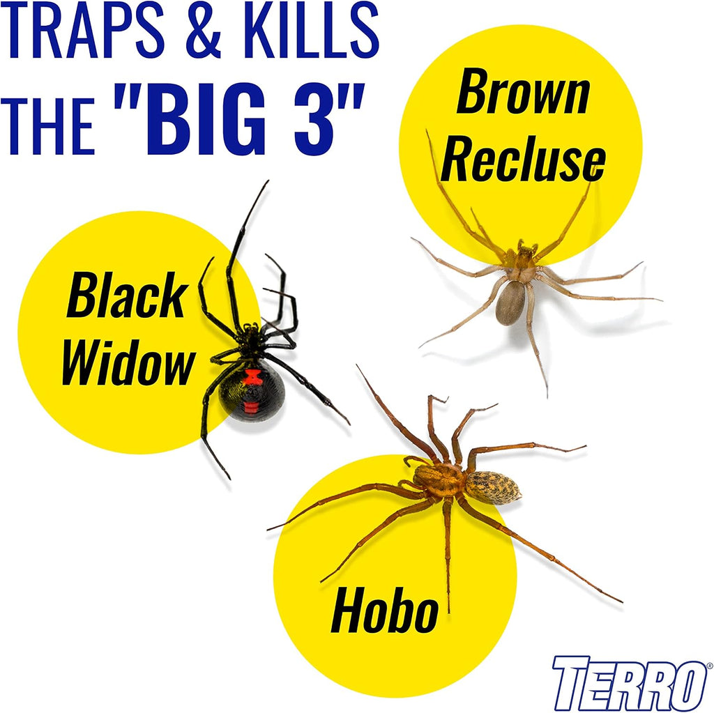 T3206SR Non-Toxic Indoor Spider, Ant, Cockroach, Centipede, & Insect Traps - Includes 12 Bug Traps Indoor for Homes