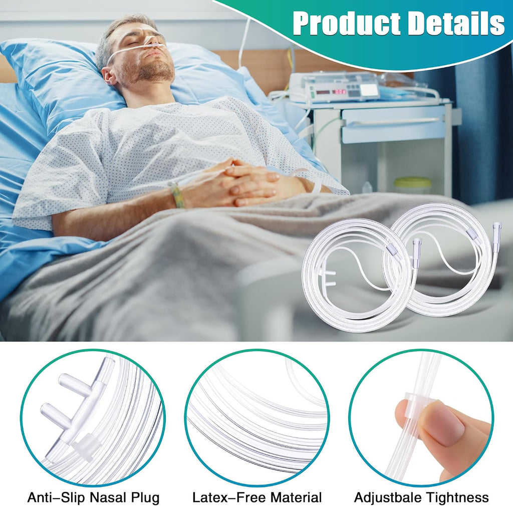 10 Pack 4Ft Adult Oxygen Nasal Cannula, Soft Oxygen Tubing for Adult