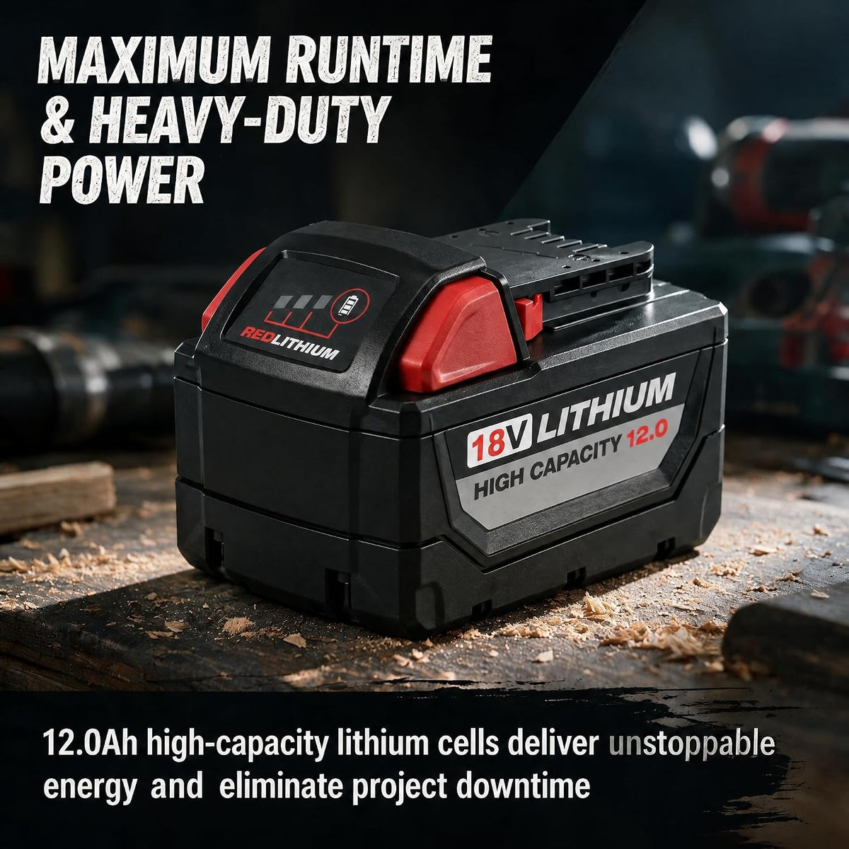 2Pack 12.0Ah M18 Replacement Battery for Milwaukee 18V Tools