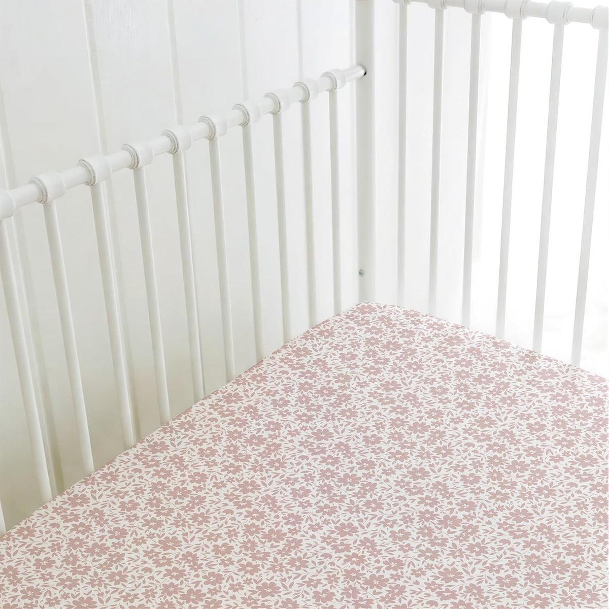 Crib Sheets Neutral - Fitted Baby Crib Sheets Bed for Girl Boy - 2 Pack Standard & Toddler Mattress (Antique Rose)