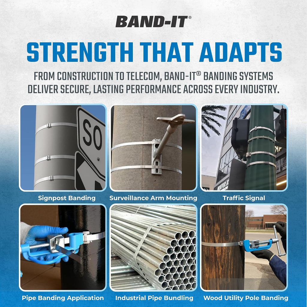 C00169 Standard Banding Tool,1/4" to 3/4" Wide, Built-In Cutter