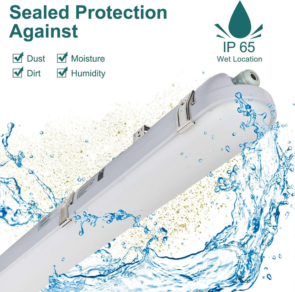 kadision 4FT LED Vapor Tight Light Fixture, 60W/50W/40W Adjustable, 4 Pack