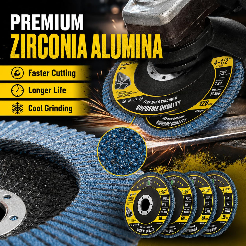 BerryBoi 40 Pack 4-1/2" Zirconia Flap Discs for Angle Grinder