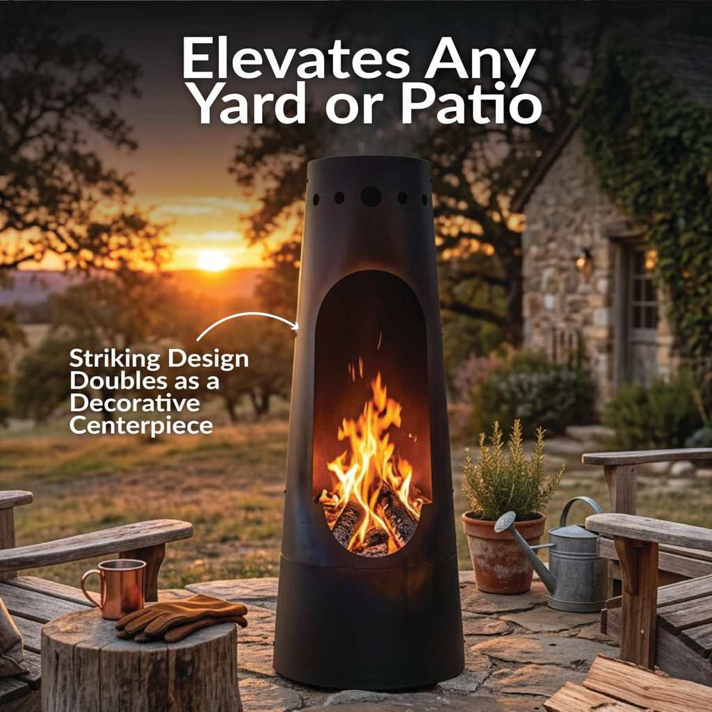 Sunnydaze Santa Fe Large Wood Burning Chiminea Outdoor Fireplace, 50"