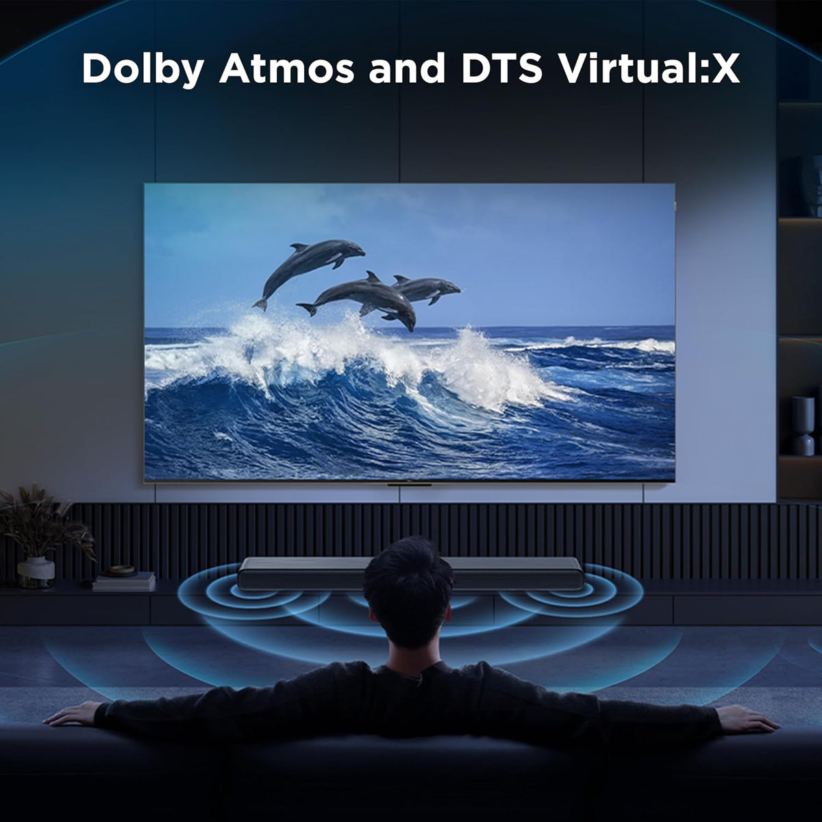 S55H 2.1 Sound Bar with Wireless Subwoofer for Smart TV | Dolby Atmos DTS:X Auto Room Calibration| 220W Power