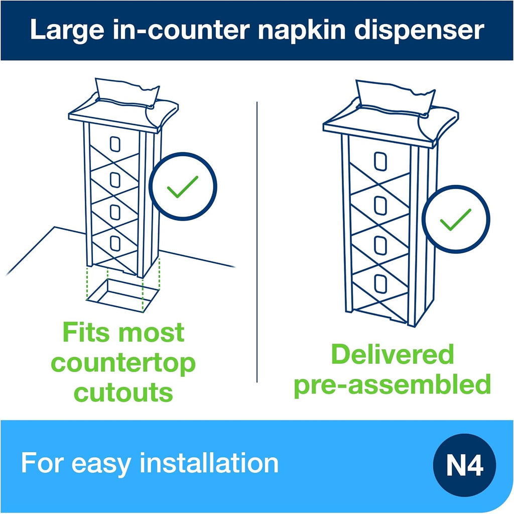 Xpressnap In-Counter Napkin Dispenser Black N4, 6032200