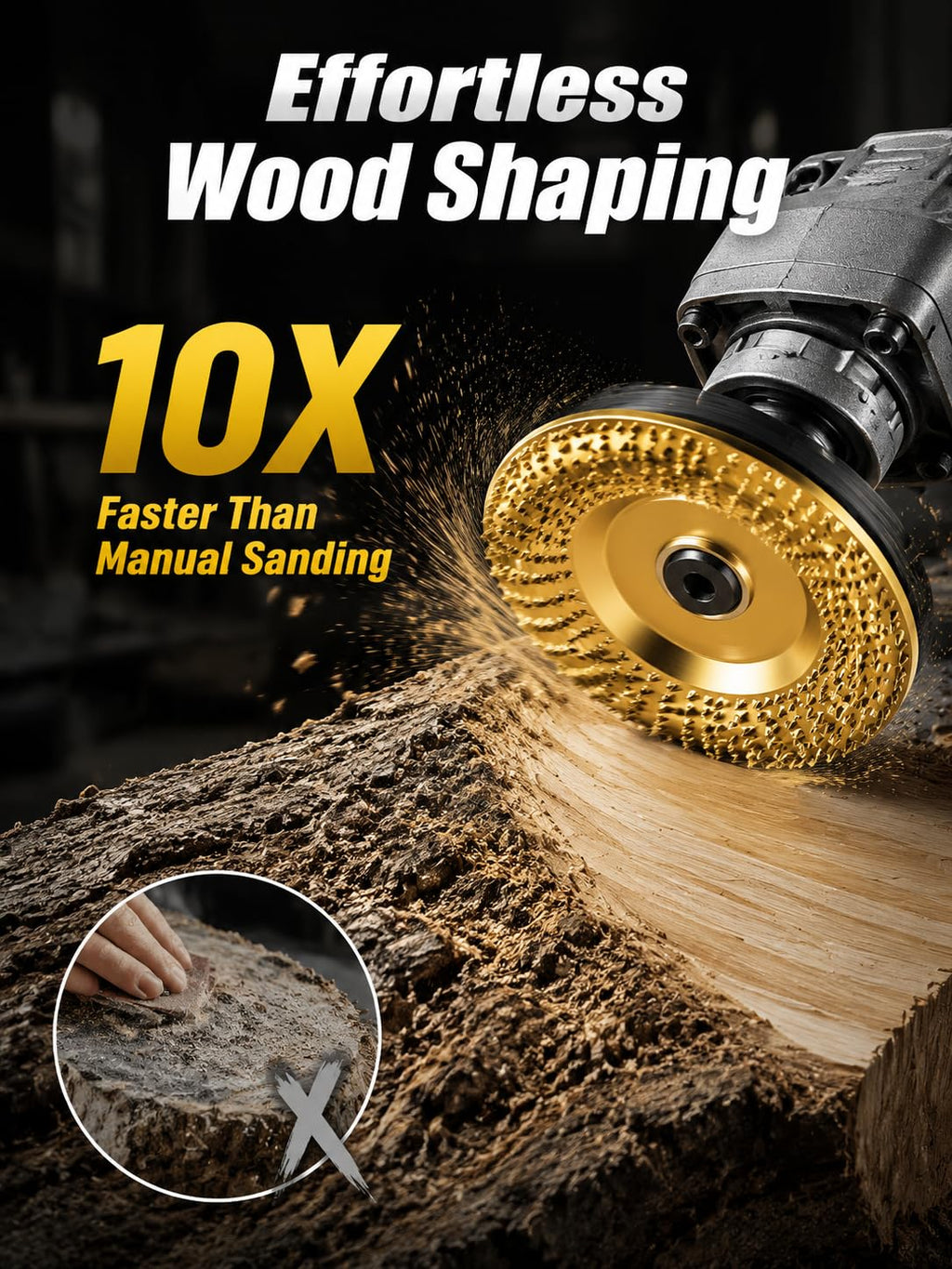 3pcs Wood Sanding Disc for Angle Grinder, Tungsten Carbide Grinding Discs