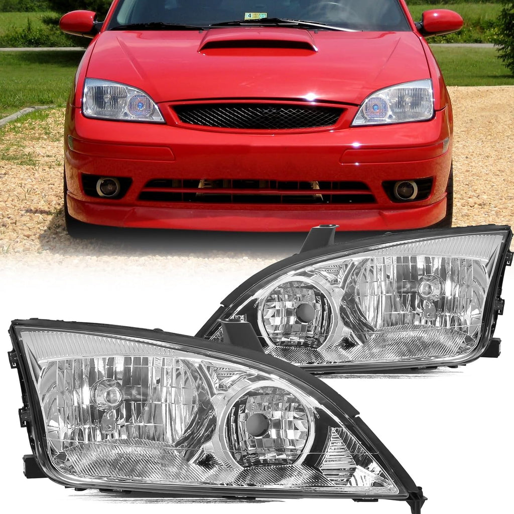 Aosky Halogen Headlight Assembly OE Style Fit for 2005 2006 2007 Ford Focus