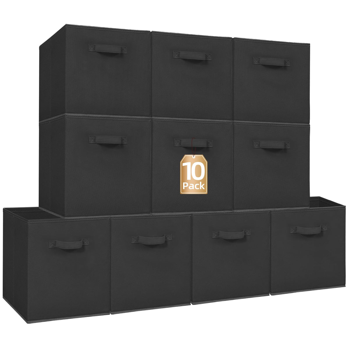 Storage Cubes, 13 Inch 10 Pack Collapsible Fabric Shelf Bins
