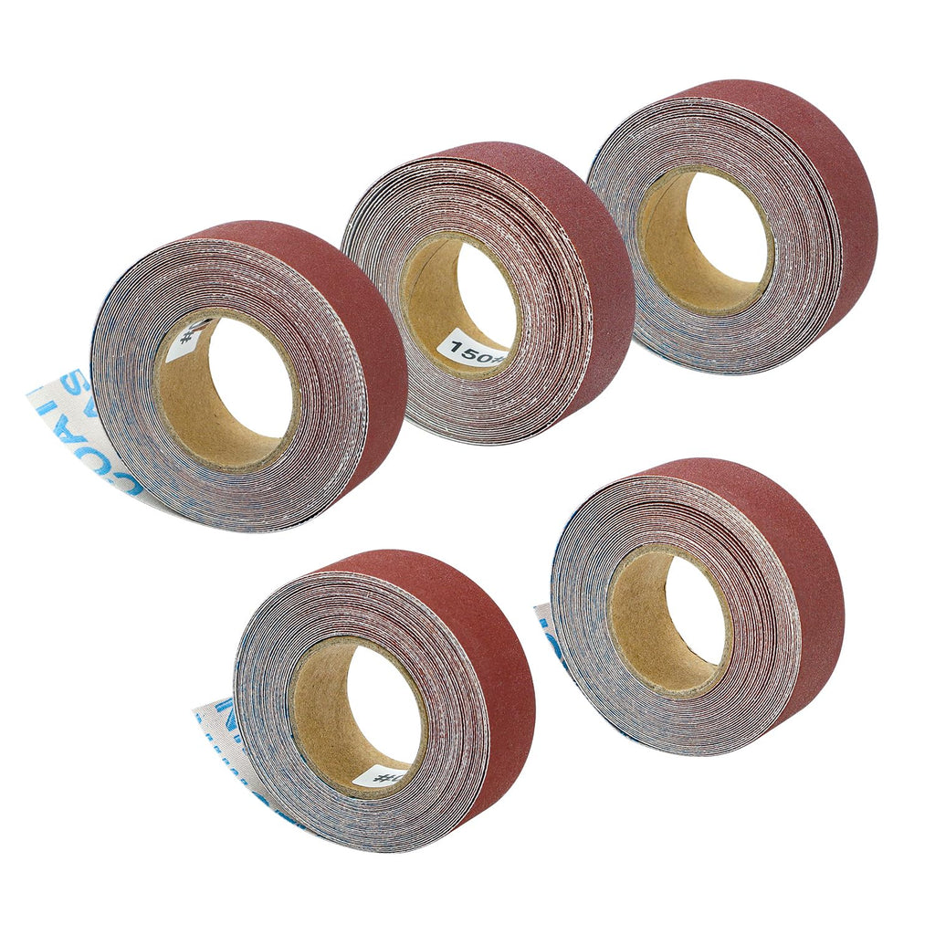 SCOTTCHEN Abrasive Sanding Rolls 1" x 20Ft x 5 Grits Abrasive Sandpaper Rolls for Finishing and Sanding Abrasive Paper Variety Pack in Assorted Grits 150, 240, 320, 400 and 600 Grit Rolls