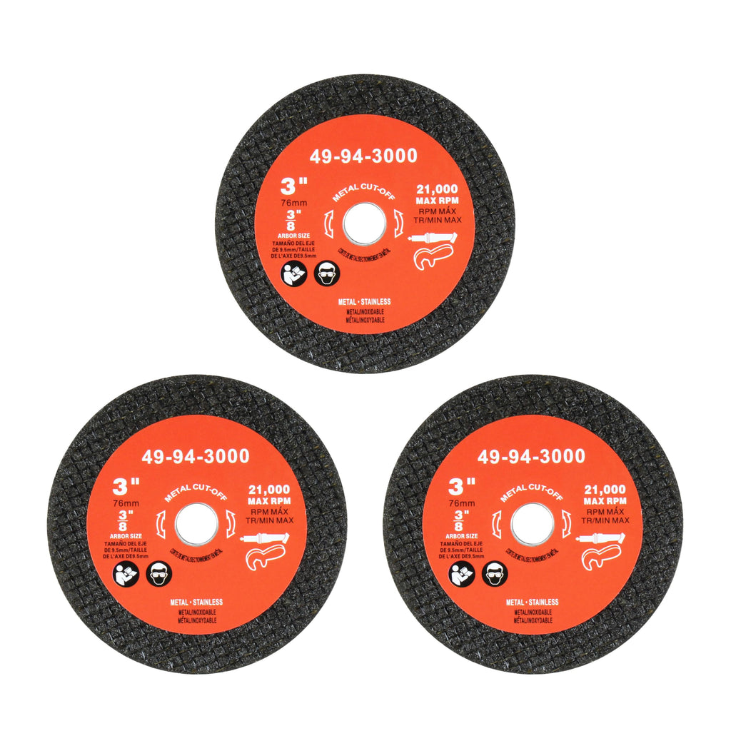 49-94-3000 3" Metal Cut Off Wheel Replacement fits milwau-kee Angle Grinder