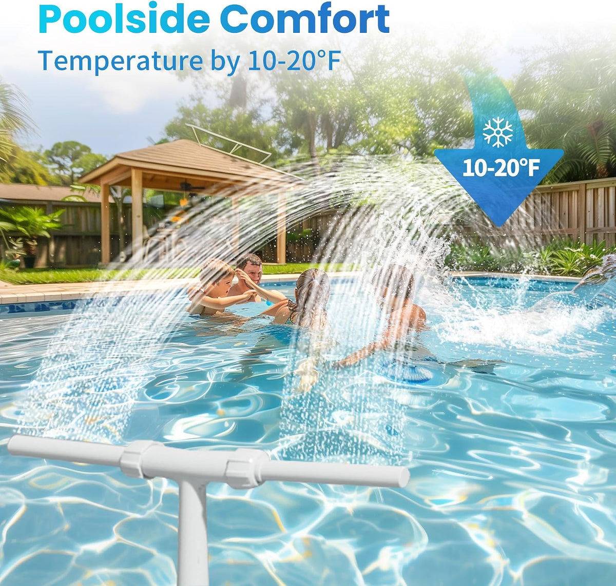 Pool Fountain for Above and In-Ground Pools, Dual Spray Waterfall Sprinkler Fountain, Above Ground Pool Accessories