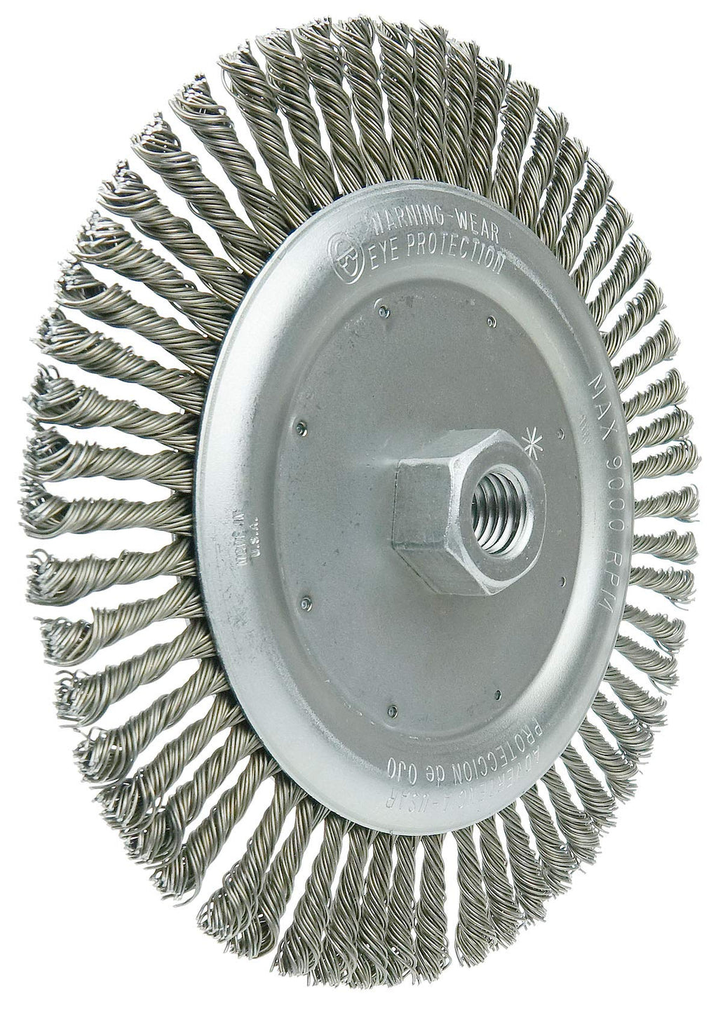Weiler 36297 Wolverine 7" Knot Wire Wheel, Stringer Bead Twist, 0.020" Steel Fill, 5/8"-11 UNC Nut, Made in The USA (Pack of 10)