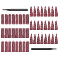 50-Pack 1-1/2" Abrasive Sanding Cartridge Rolls – Cone & Cylinder Sanding Drums with 1/4" Shank Mandrels for Metal Polishing & Woodworking