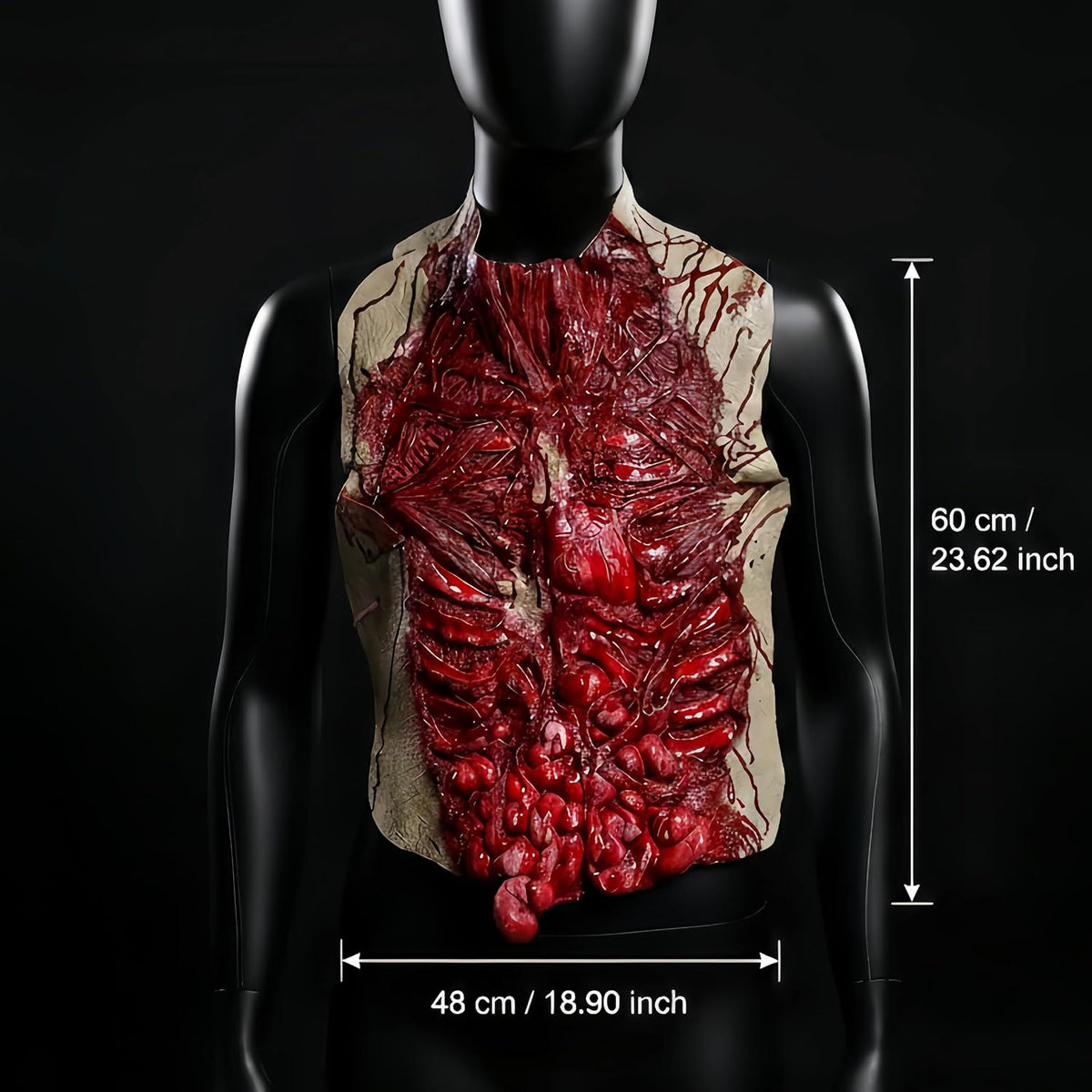 Scary Zombie Chest Piece for Adults Bloody Skeleton Halloween Costume Prop