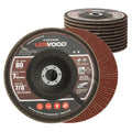 UPWOOD 80 Grit 7" x 7/8" Aluminum Oxide Type 29 Flap Discs for 7 inch Angle Grinder, Metal & Wood Sanding, Finishing & Stock Removal - 10 Pack