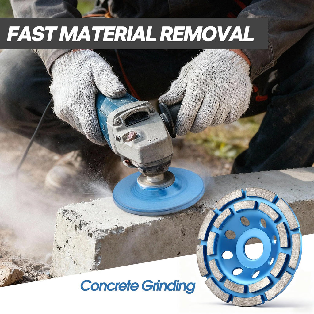 4 1/2" Concrete Grinding Wheel, Double Row Diamond Cup Wheel Angle Grinder