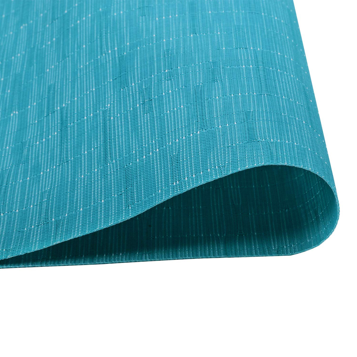 Teal Blue Placemats Set of 4 Woven Vinyl Place Mats Easy Clean Dry