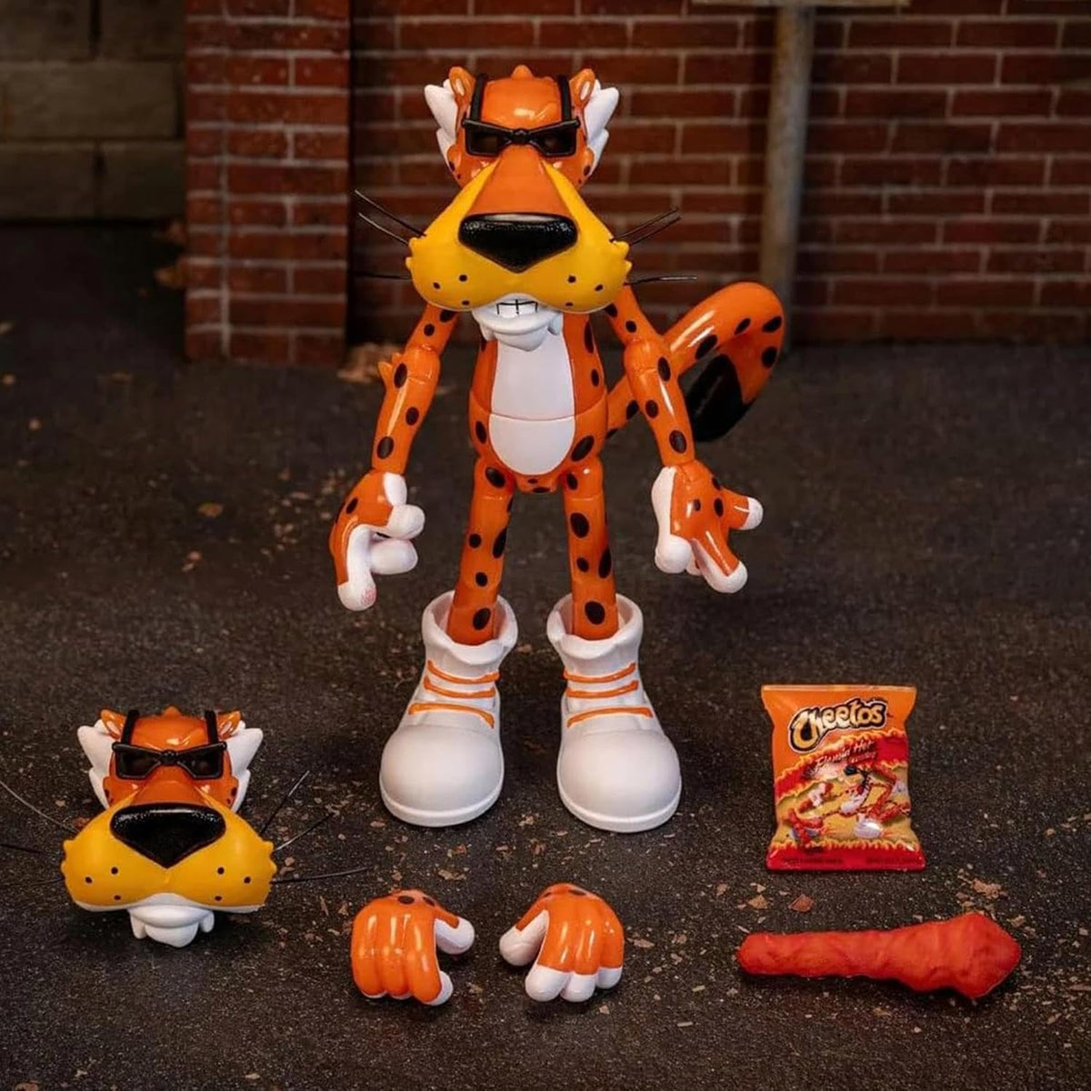 Toys Cheetos Chester Cheetah Action Figure Flamin' Hot Glow in The Dark – 6” Articulated Exclusive, with Bag of