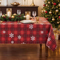 Christmas Plaid Vinyl Tablecloth, Rectangle 54 x 78, Red