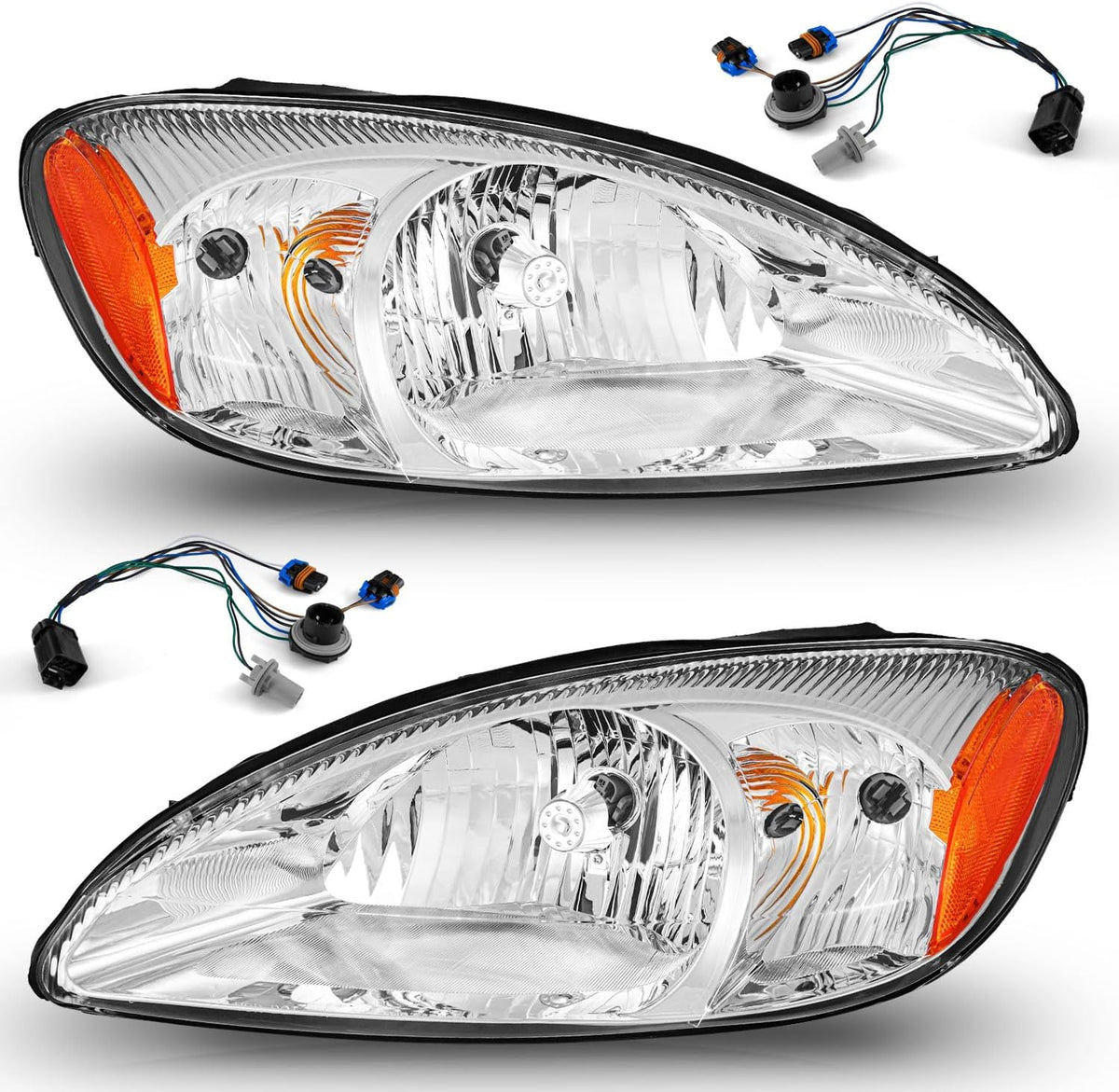 WEELMOTO Halogen Headlights for 2000-2007 Ford Taurus SE/SES/SEL/LX
