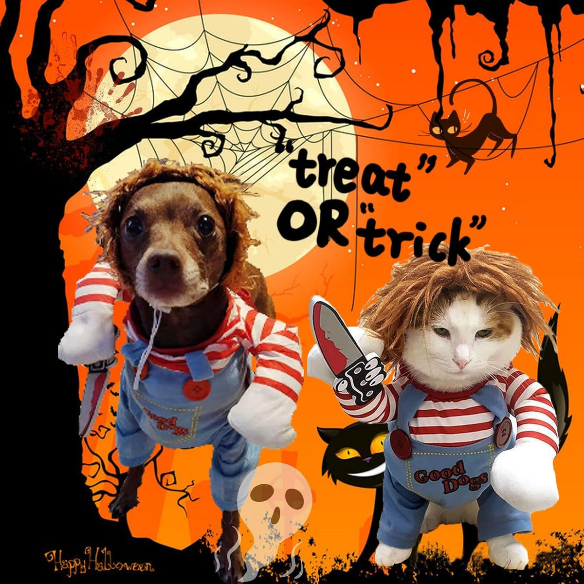 Deadly Doll Pet Costume, Funny Dog Cosplay Halloween Costume
