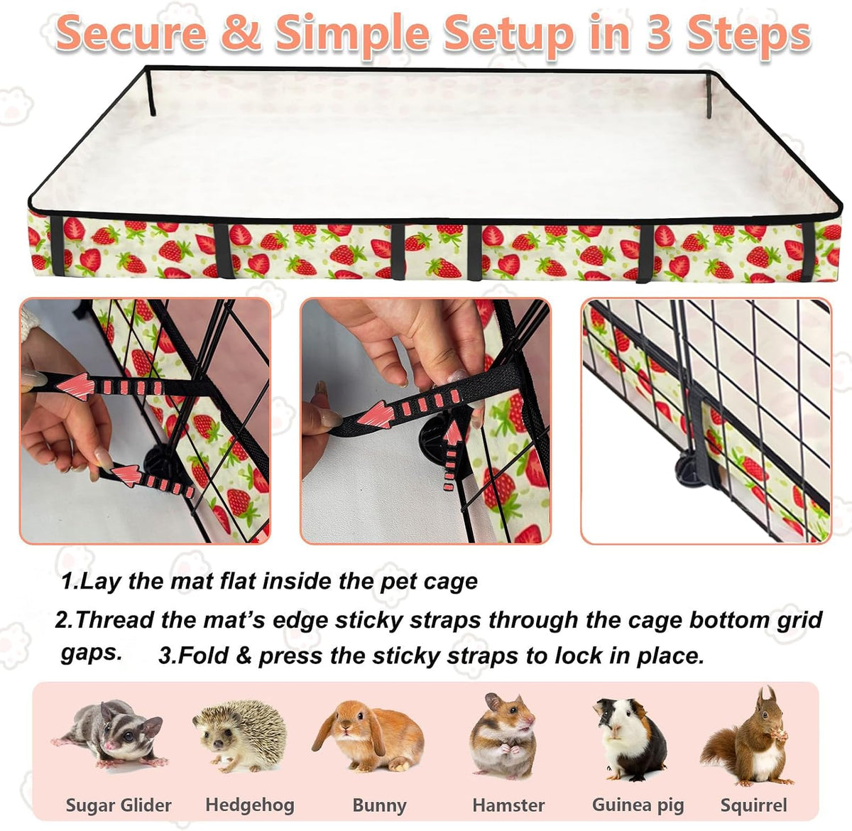 24"x48" Guinea Pig Cage Liners,Washable Waterproof Oxford Cloth
