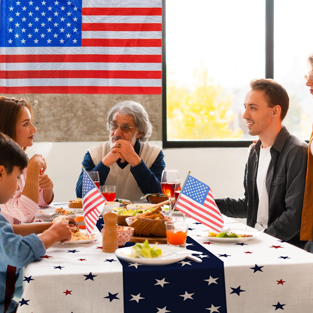 Patriotic 4th of July Plastic Tablecloth, Rectangle, 3 Pack