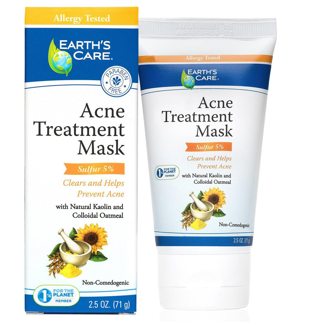 Acne Treatment Mask - 5% Sulfur Cystic Acne Treatment - Acne Medicine for Face Pimples and Blackheads (Tube 2.5 OZ)