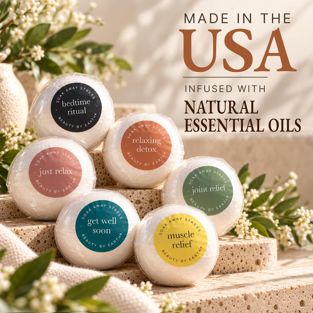 Bath Bombs Gift Set, USA Made with Organic & Natural Ingredients