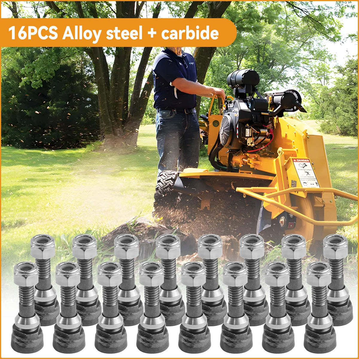 SYWAN 16pcs Stump Grinder Teeth Compatible with 700 Aftermarket Replace Grinder Teeth For Stump Removal