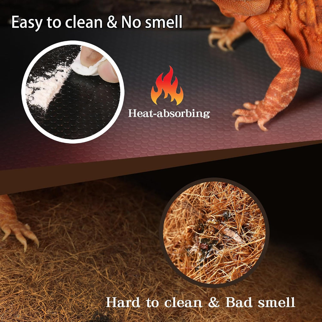 Bearded Dragon Tank Accessories, Reptile Mat, Reptile Terrarium Substrate Liner for Leopard Gecko, Lizard, Snake