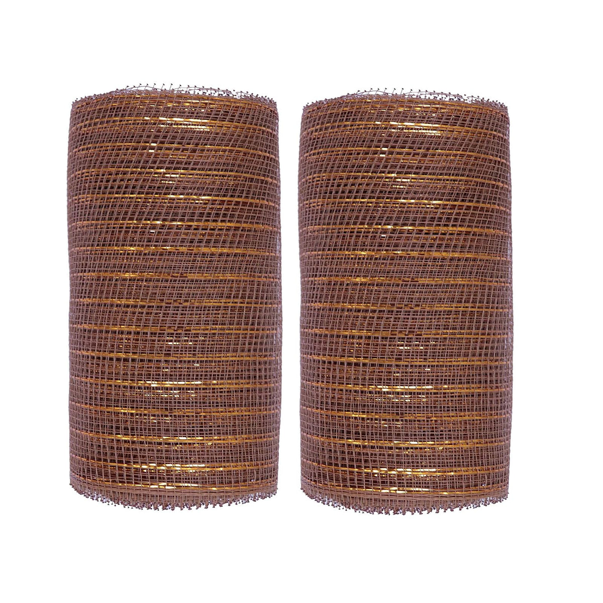 2 Rolls Brown Deco Mesh Ribbon for Fall Halloween Wreath Crafts
