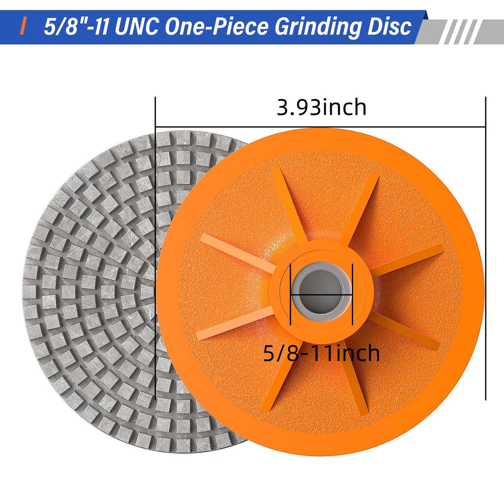 BURMONG 4" Diamond Polishing Pads for Angle Grinder, 5/8"-11 UNC Wet/Dry Stone & Concrete Polishing Discs for Granite, Marble, Tile, Quartz, Ceramic(7-Pack)