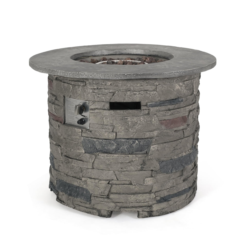 Propane Fire Pit Table, 31 Inch Firepits for Outside, Round Gas Fire Pit for Outside Patio, Propane Fire Table
