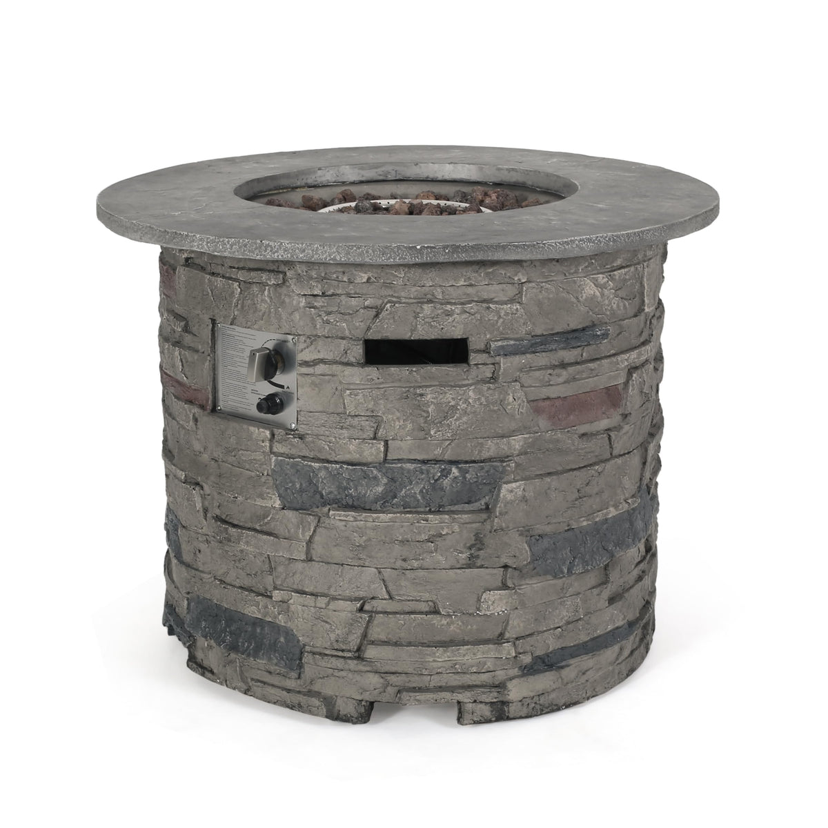 Propane Fire Pit Table, 31 Inch Firepits for Outside, Round Gas Fire Pit for Outside Patio, Propane Fire Table