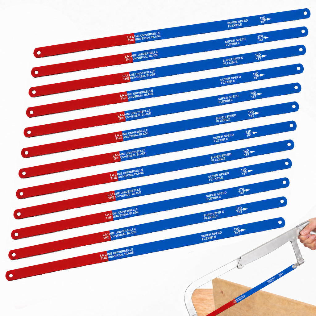 12" Hacksaw Replacement Blades, 18 TPI, Pack of 12