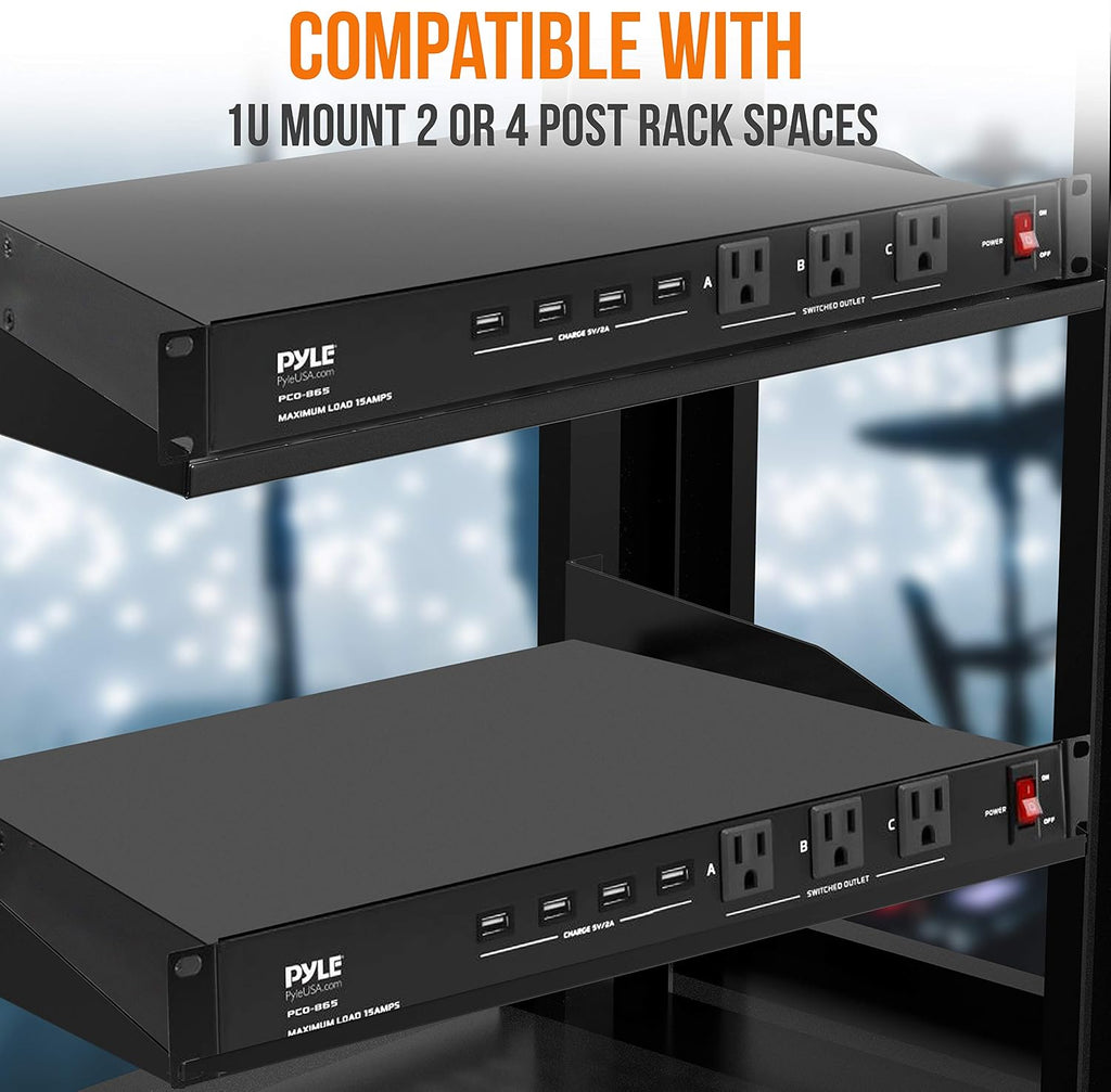 19 Outlet 1U 19" Rackmount PDU Power Distribution Supply Center Conditioner Strip Unit Surge Protector 15 Amp Circuit